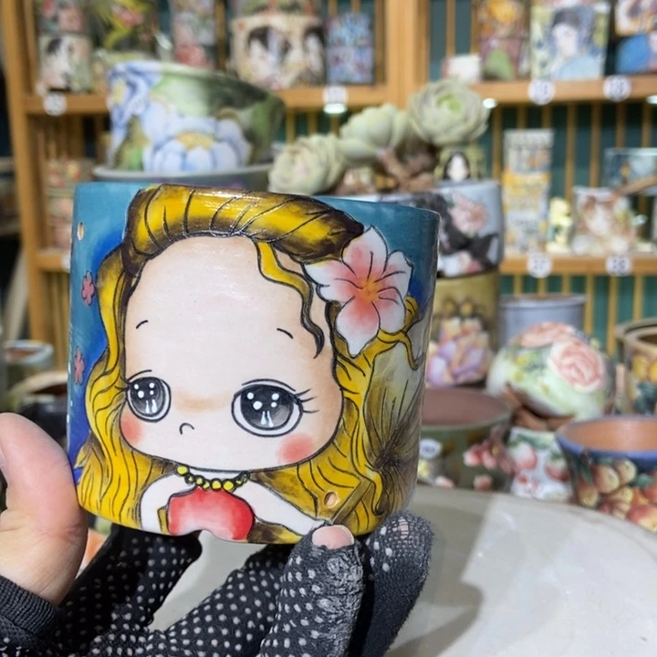 红陶景德镇艺术手绘作品