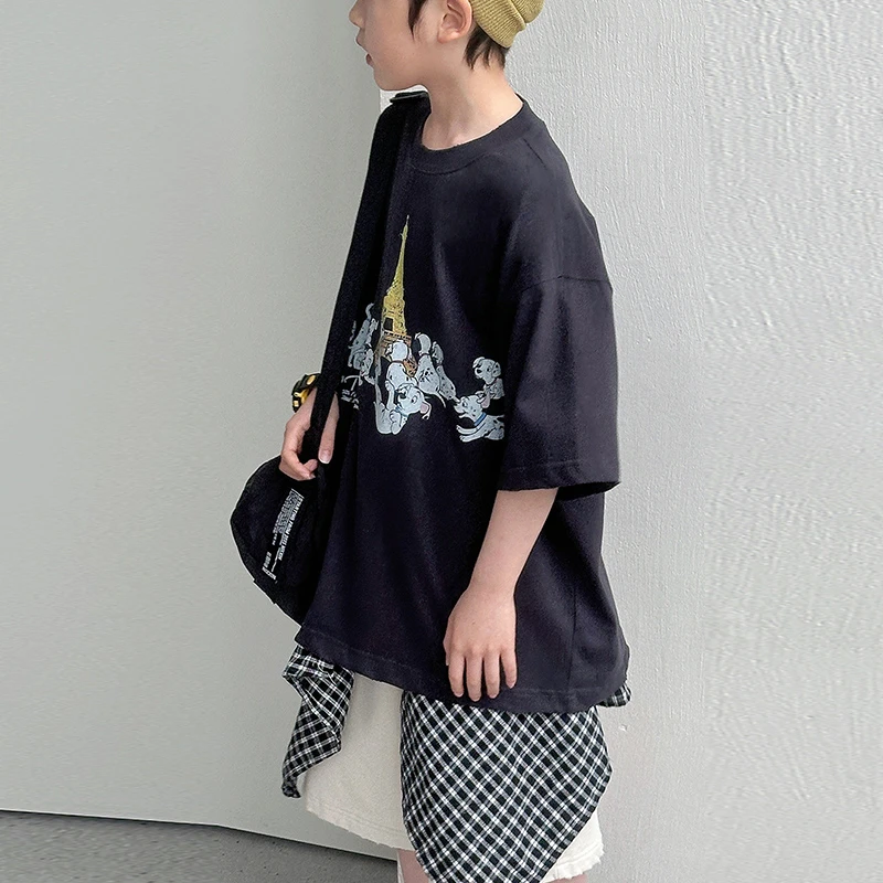 Mast『230g斑点狗』亲子装2025夏青少年男女同款纯棉卡通短袖T恤11