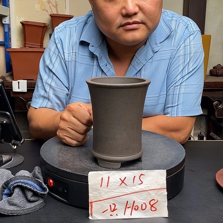 紫砂花盆货号一只H008