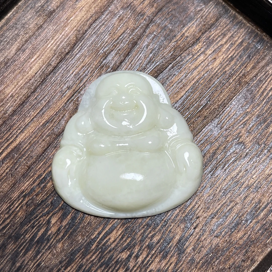 岫玉大肚弥勒佛吊坠挂件