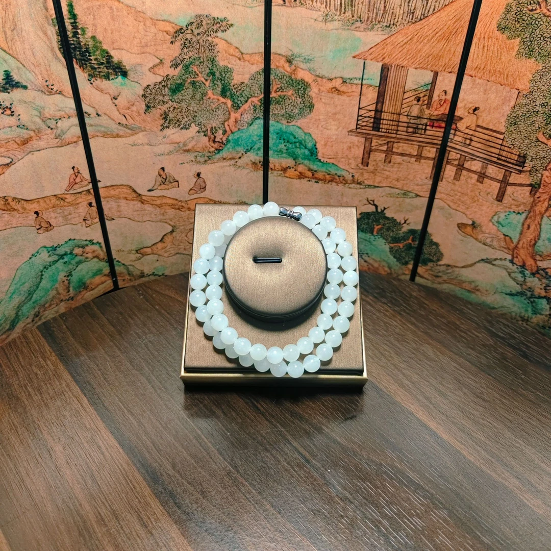 L和田玉圆珠项链4557