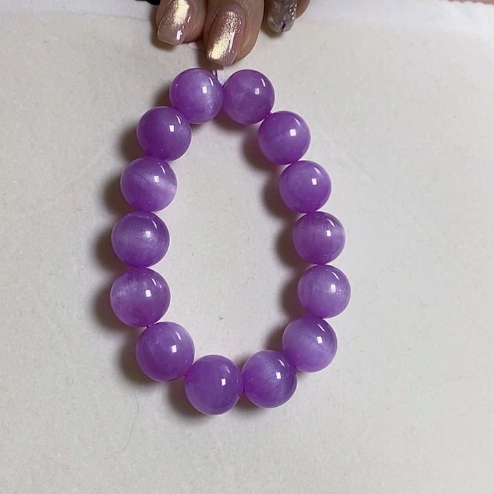 未镶嵌锂辉石紫锂辉高冰收藏级手串14+