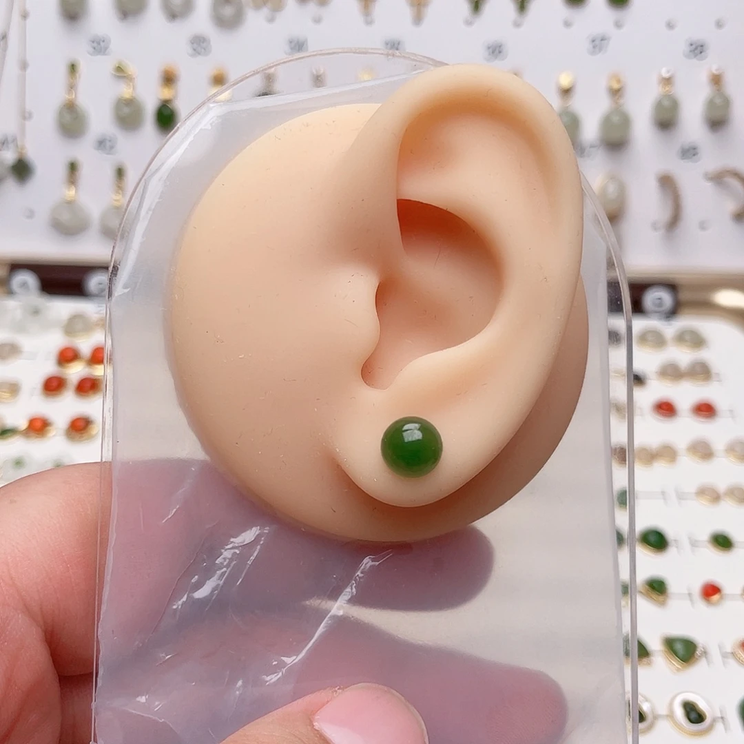 翡翠银S925镶嵌耳饰