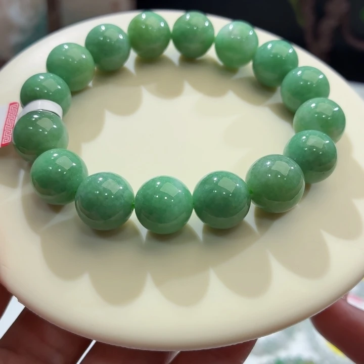 未镶嵌手链翡翠冰胶绿卡12.7