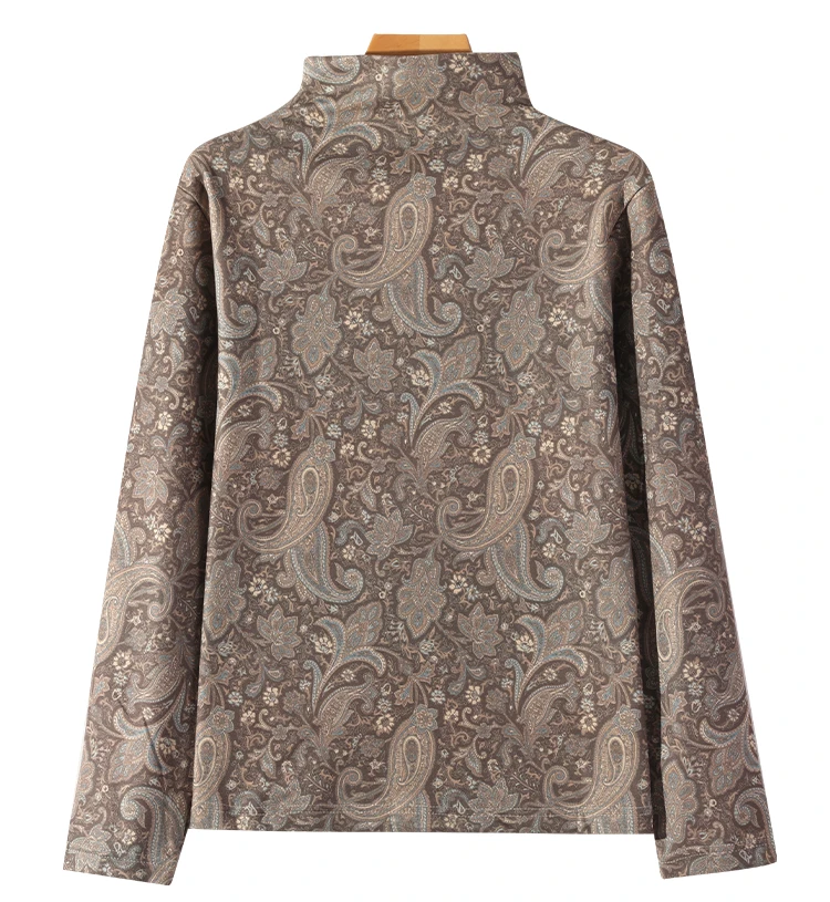 2026秋冬半高领德绒双面磨毛亲肤女士保暖衫柔软百搭-咖色羽毛