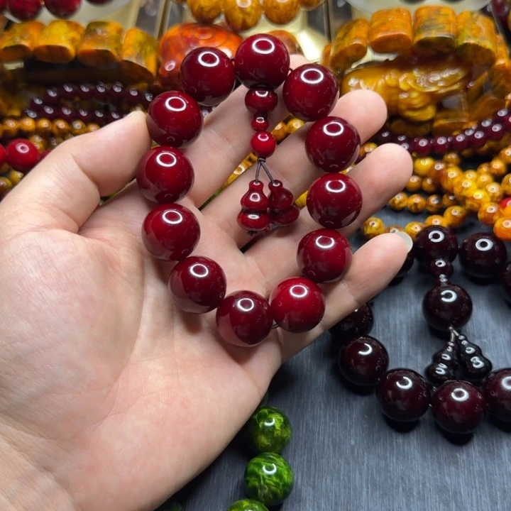 松木琥珀木文玩手串