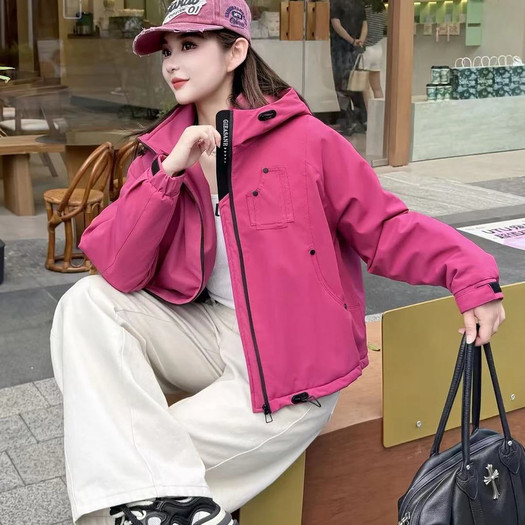 901二棉常规款拉链短款短外套加绒女款外套防风