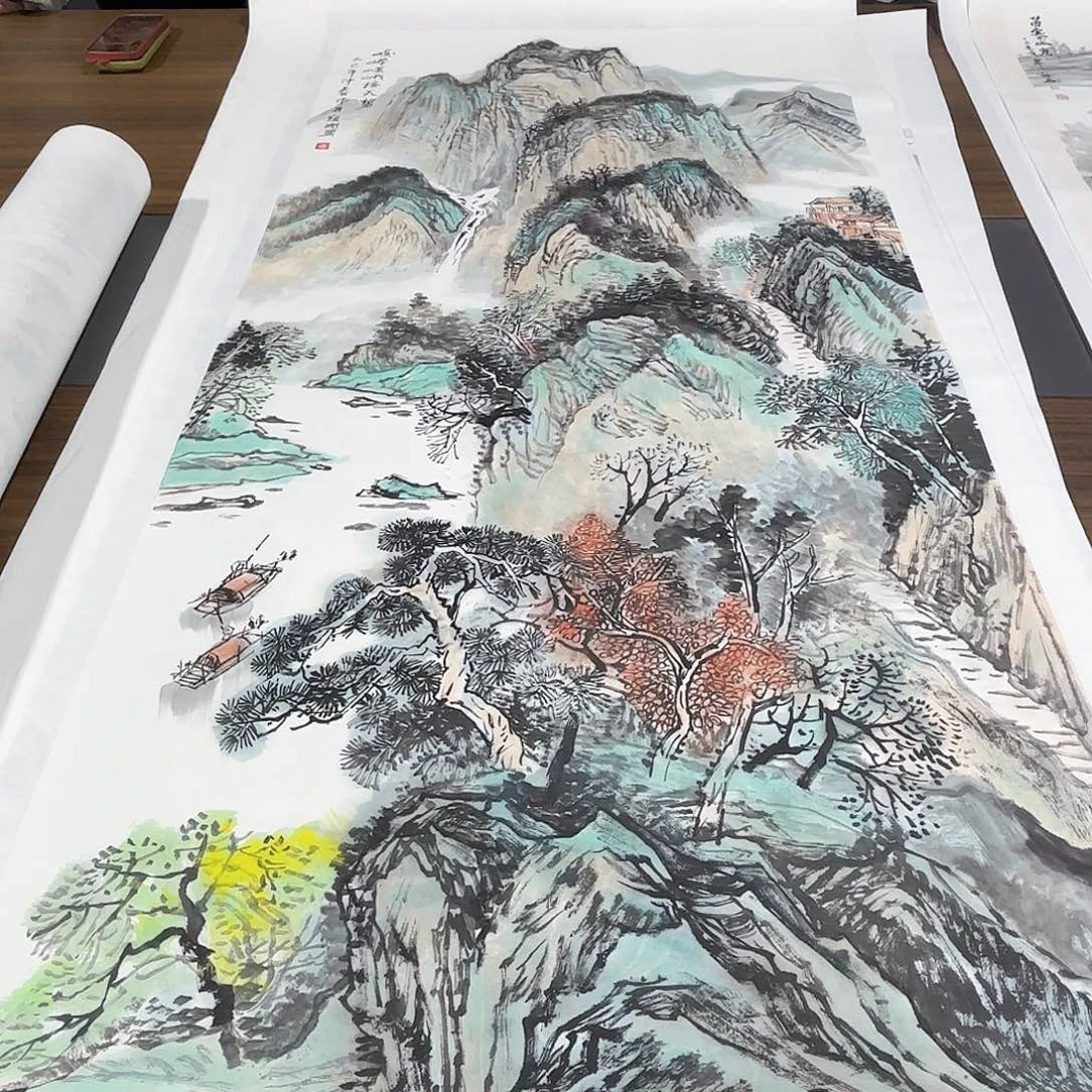 国画国画作品峻岭