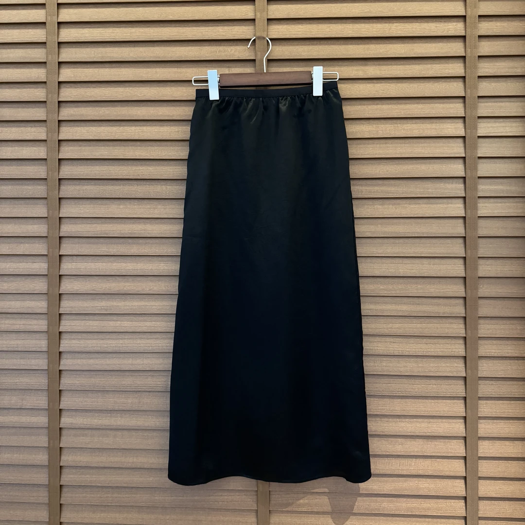 【阿柒服饰】垂感不显胯不贴臀新款裙子醋酸半身裙女夏开叉缎面长裙