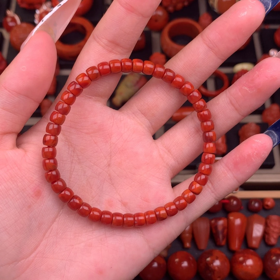 南红玛瑙未镶嵌药片单圈5+