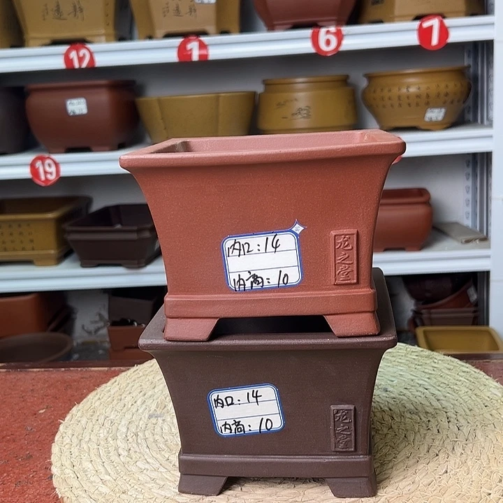 紫砂花盆蛇年大吉