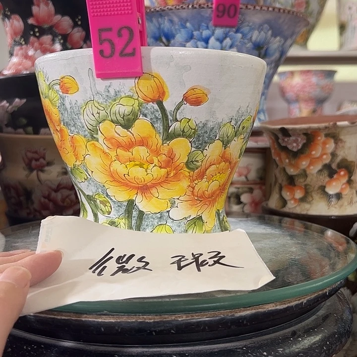 景德镇手绘花盆 满38包邮