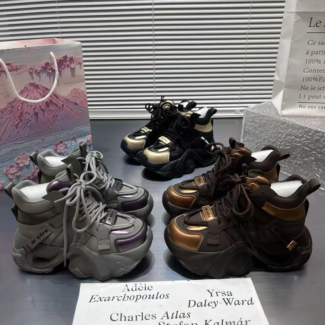 【红】欧洲站2025秋季新款百搭厚底增高运动老爹鞋休闲鞋潮时尚女鞋