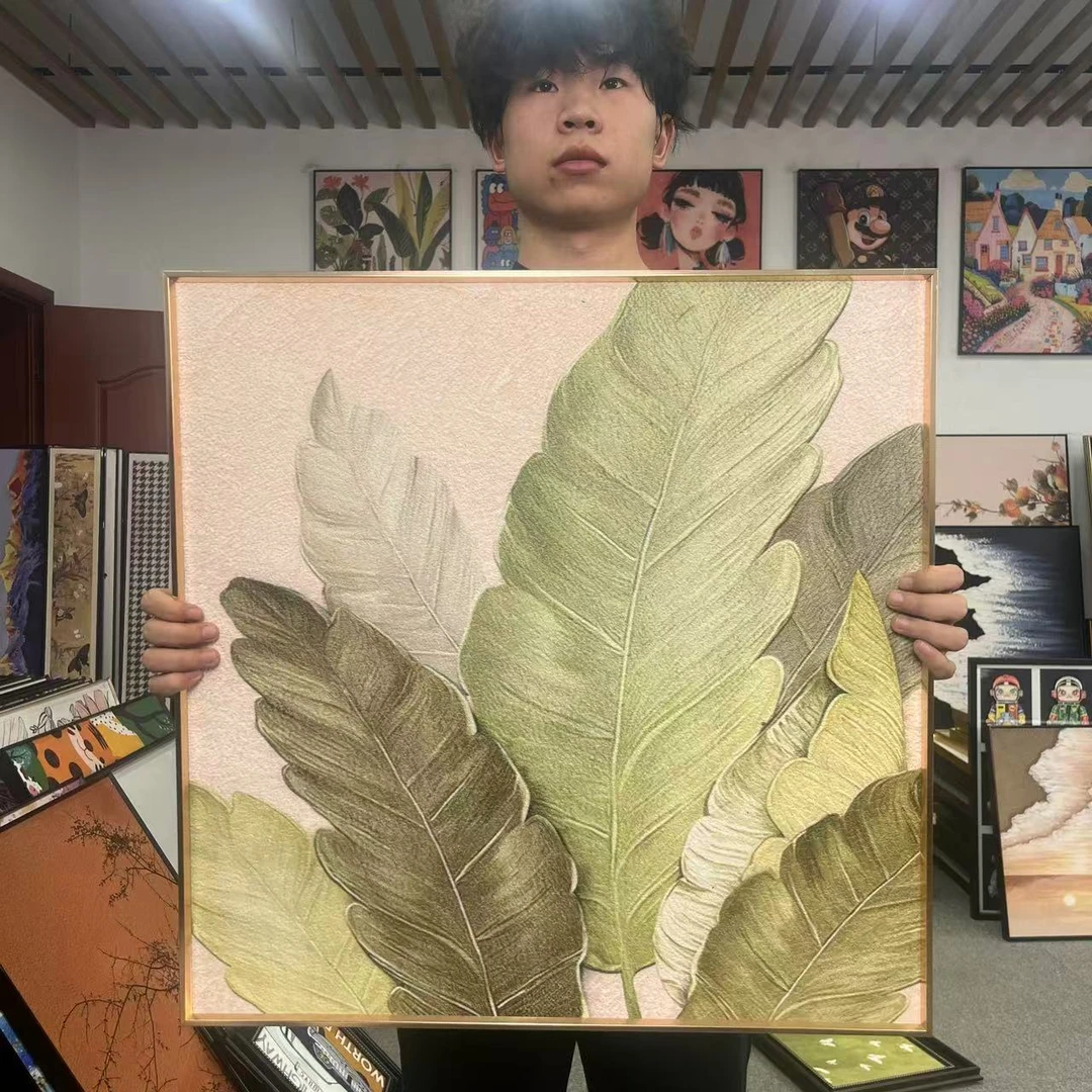 客厅装饰画奶油风家大业大砂岩沙发背景墙清新极简挂画6060