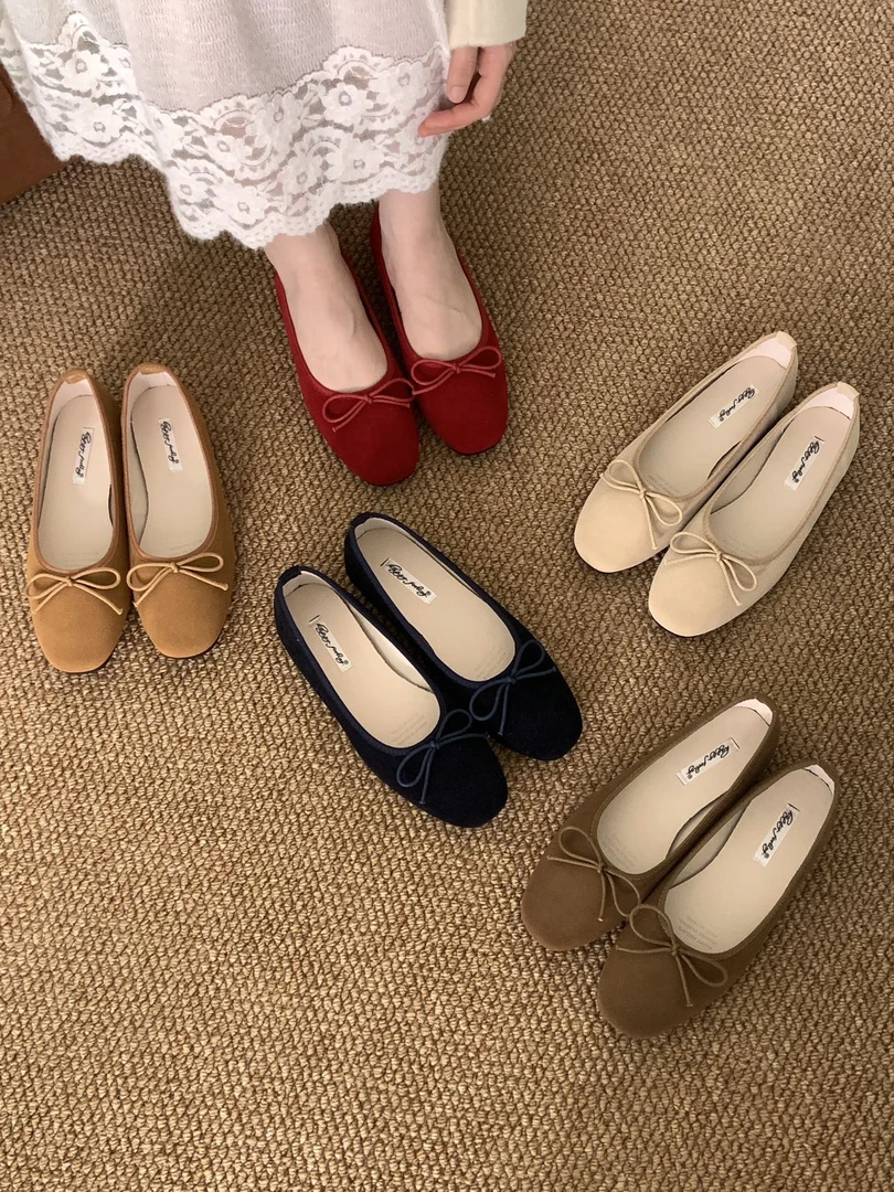 H 268-18 法式平底小红色2025新款春季软底芭蕾舞温柔晚晚鞋