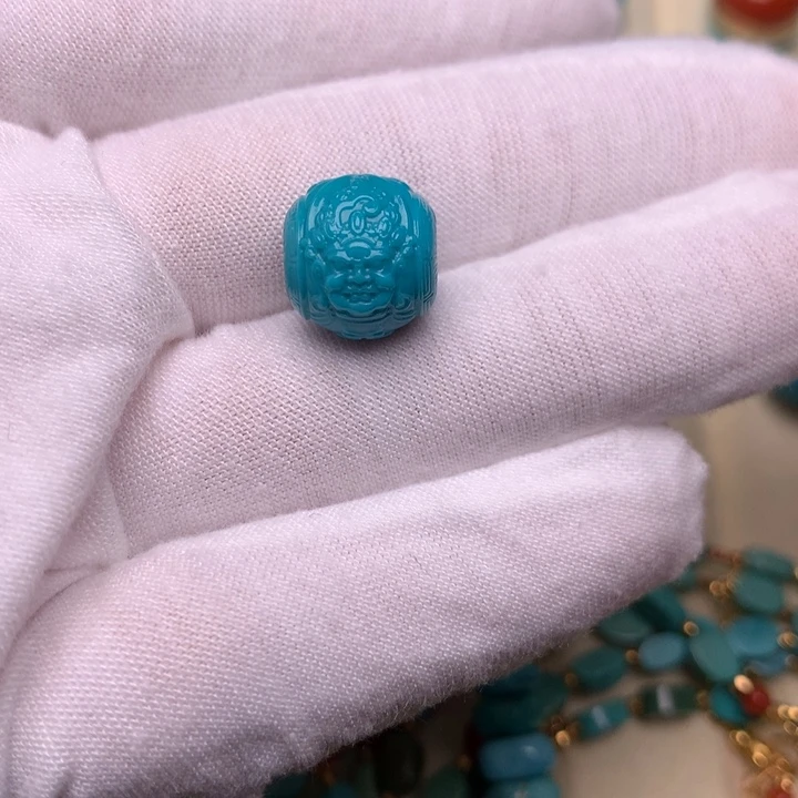 绿松石未镶嵌绿松石黄财神12.1