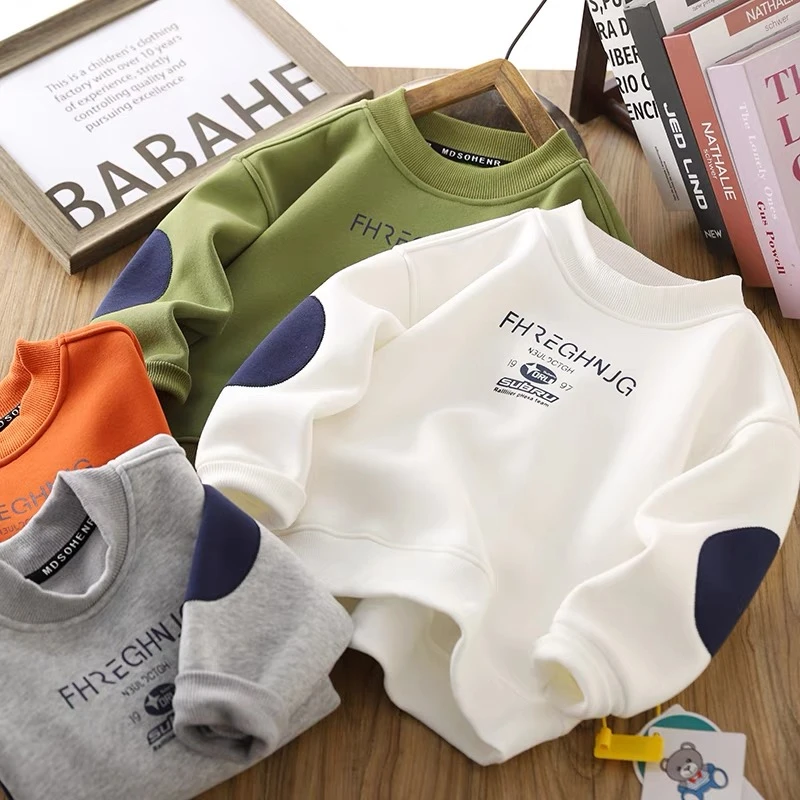 男童卫衣春秋款2025新款时尚春装中大童春季炸街上衣打底衫洋气