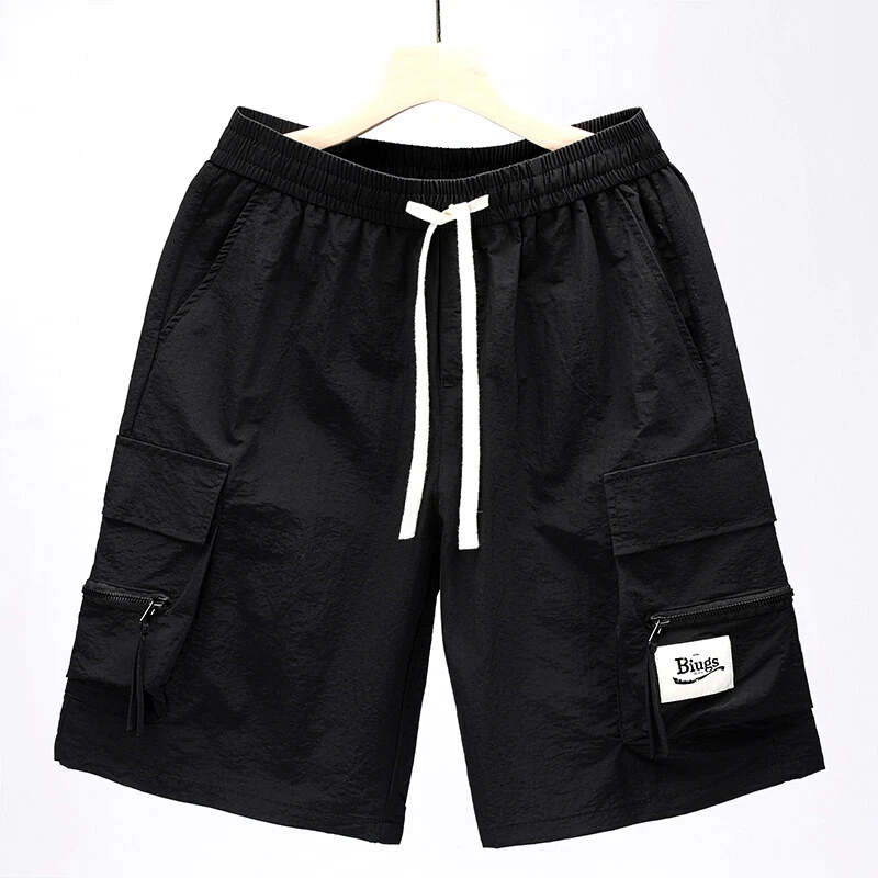 男士潮流五分短裤夏季冰感透气篮球裤港风宽松通勤日常休闲沙滩裤