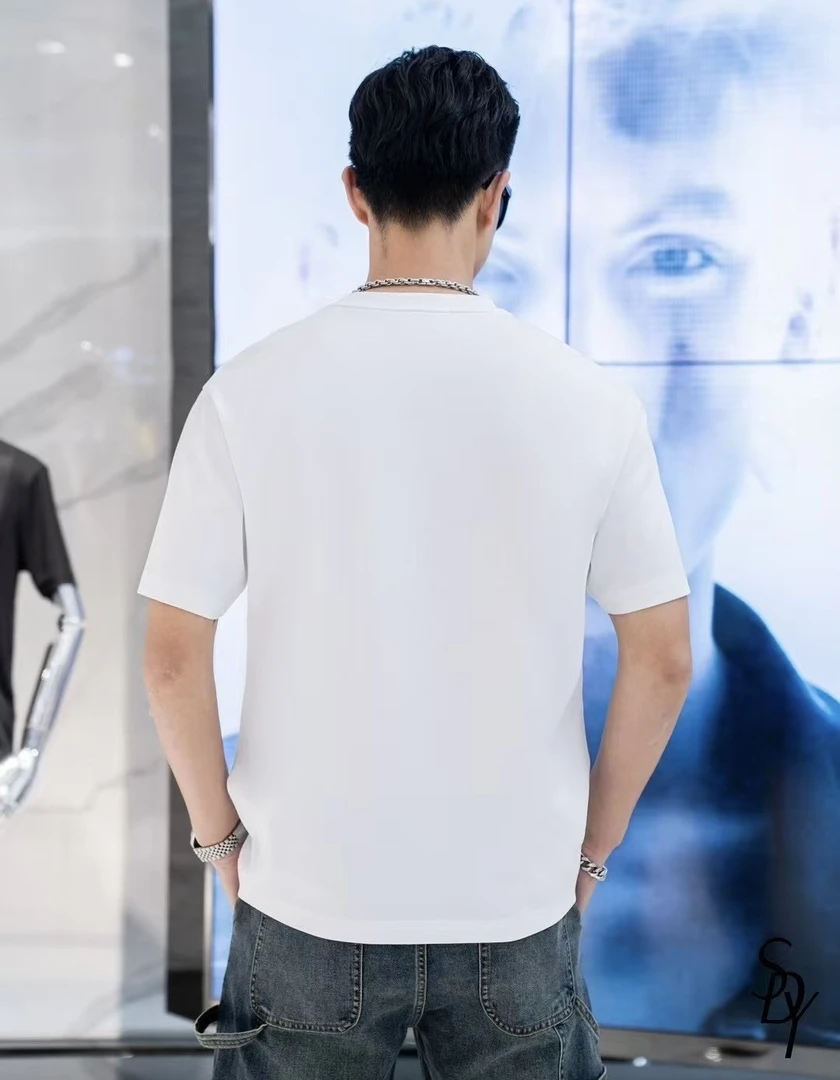 2025春夏时尚男款微阔休闲短袖百搭印花潮流男士