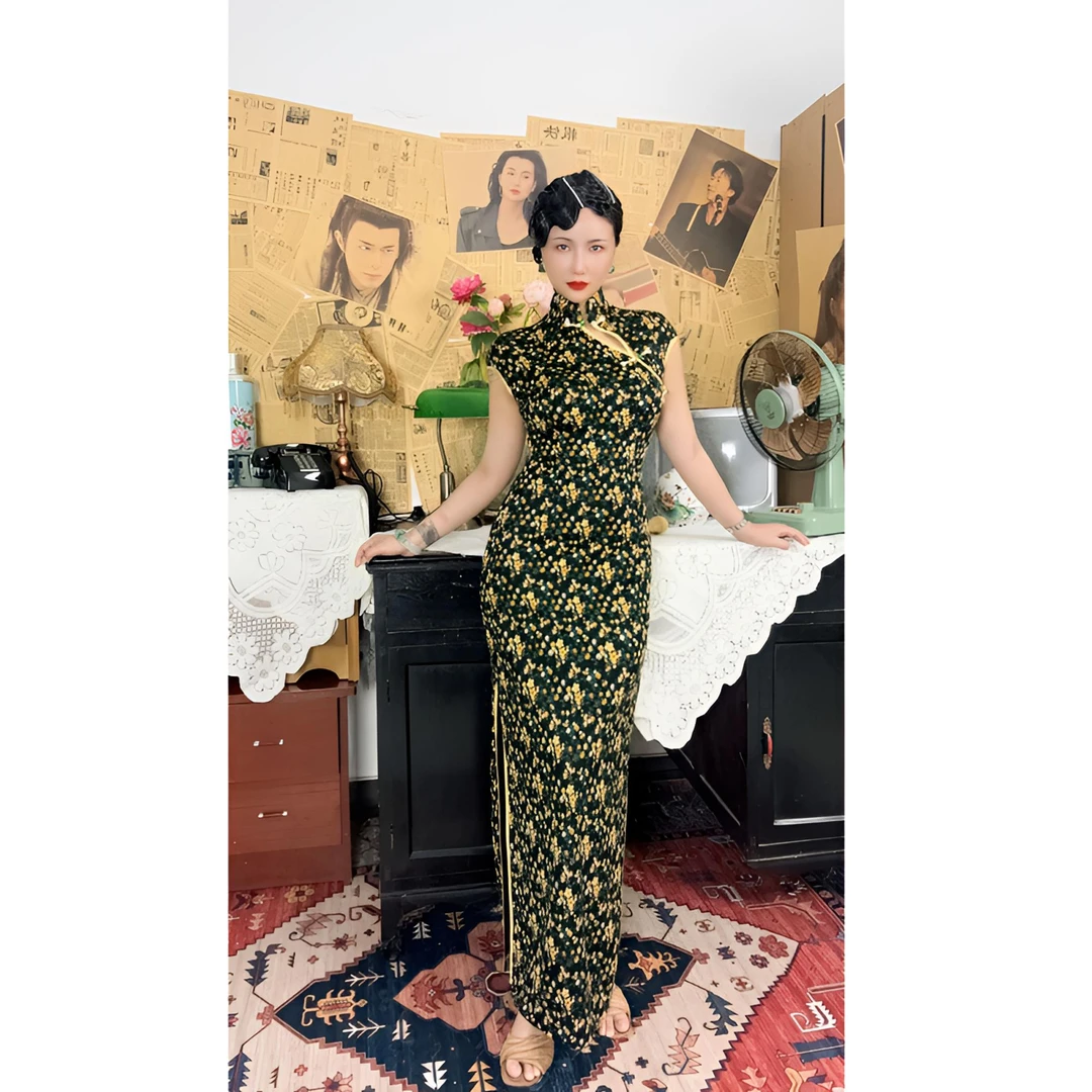 断码清仓四月芳菲【宋美人】原创自制木兰棉半开襟复古风日常旗袍
