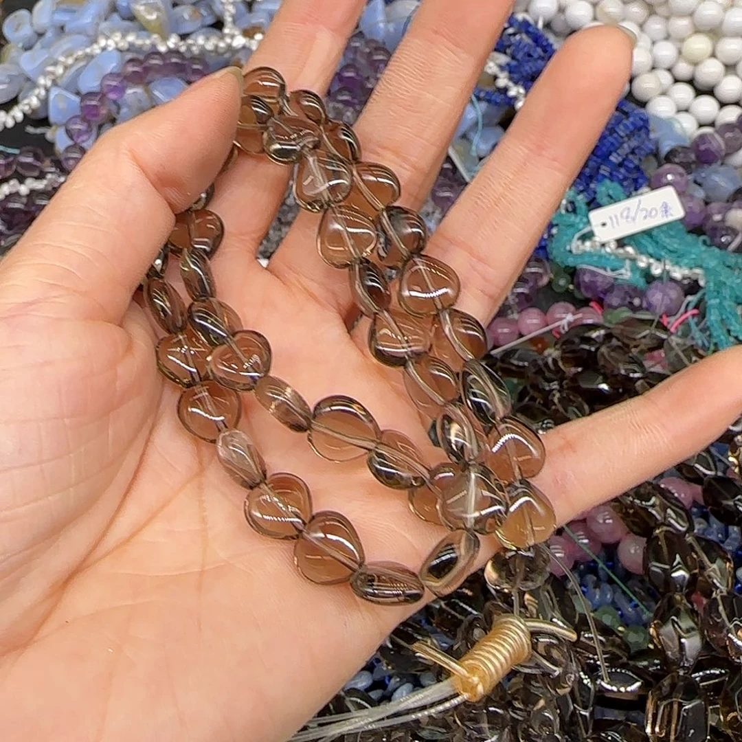 玛瑙/玉髓合金珠宝半成品Y****色茶晶爱心拍两59发一条