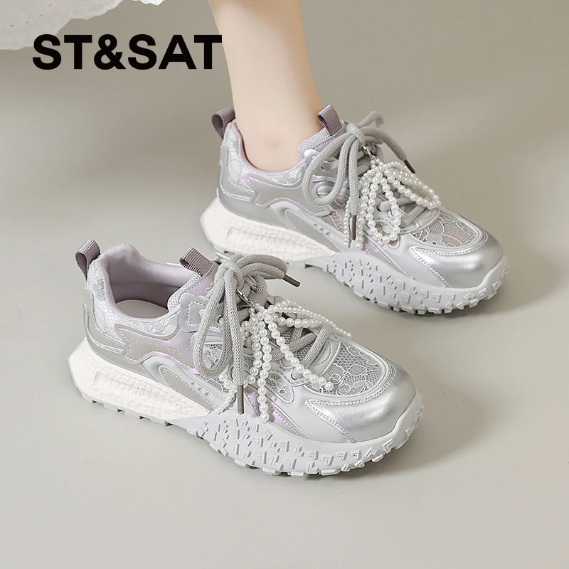 星期六德训鞋女士2025新款透气复古板鞋小个子运动鞋阿甘芭蕾女鞋