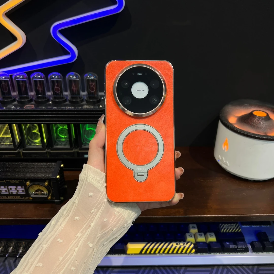 适用于华为mate80promax手机壳mate70pro真皮支架mate80rs非凡