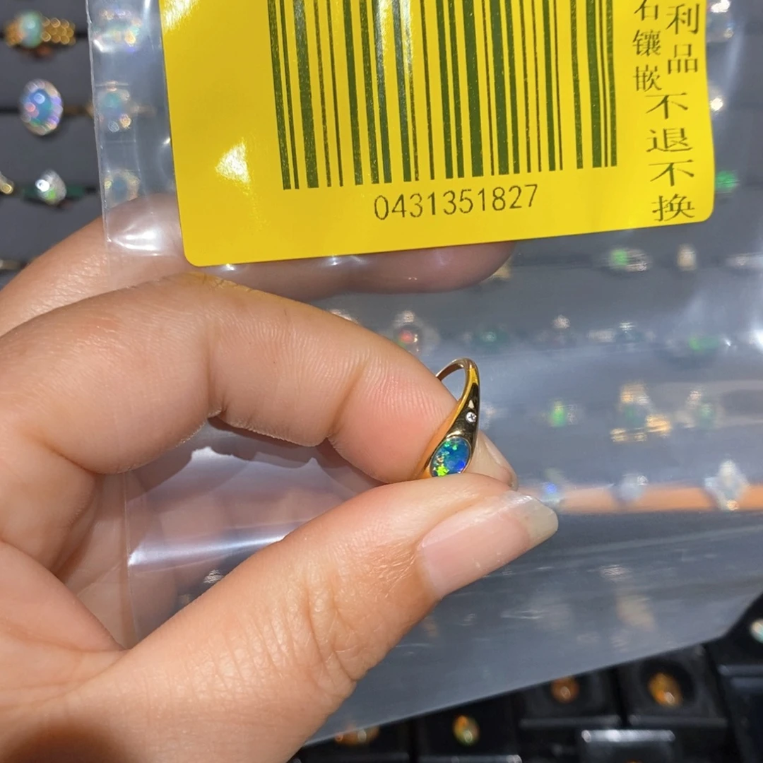 人***荒欧泊银S925镶嵌欧泊戒指自选