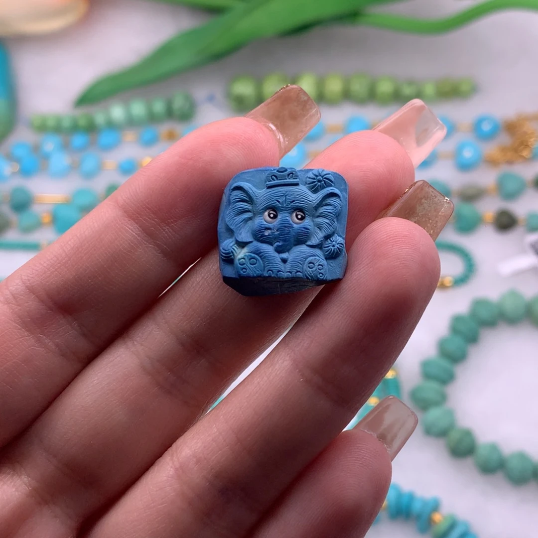 绿松石珠宝奇石未镶嵌墨水蓝萌象