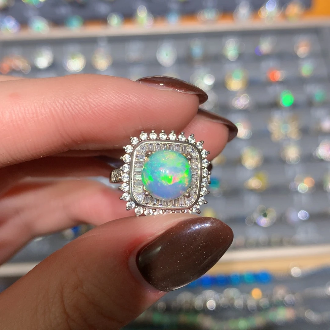 银S925镶嵌欧泊戒指t