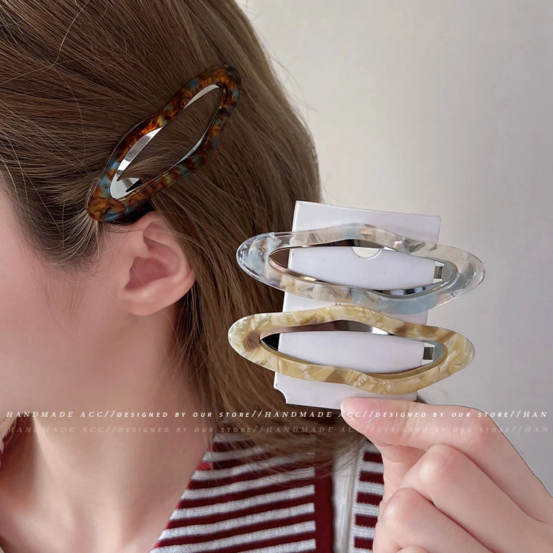 韩系复古侧边刘海夹发夹2025新款镂空高级感前额碎发bb夹网红发卡