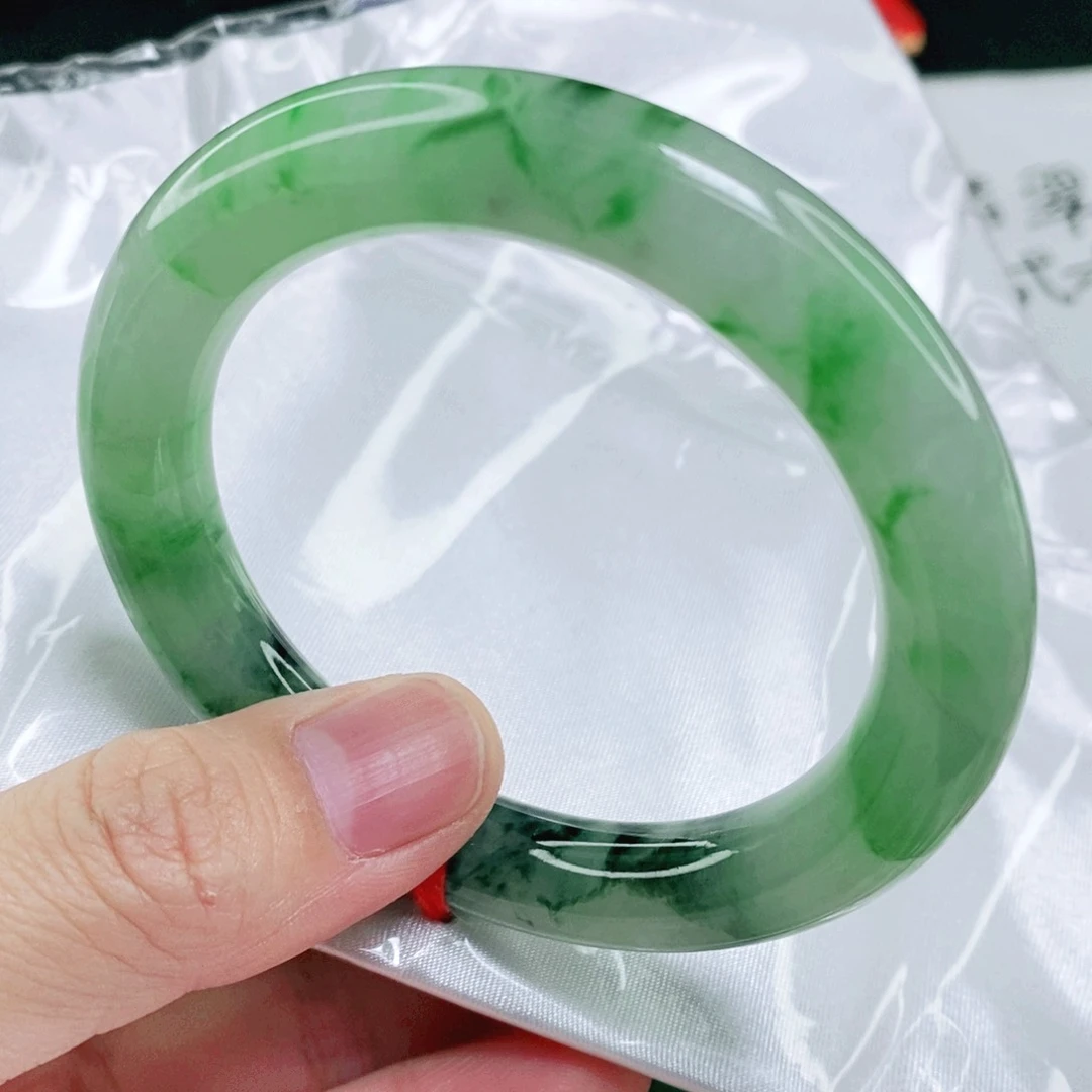 未镶嵌手镯翡翠55.3圈口圆条
