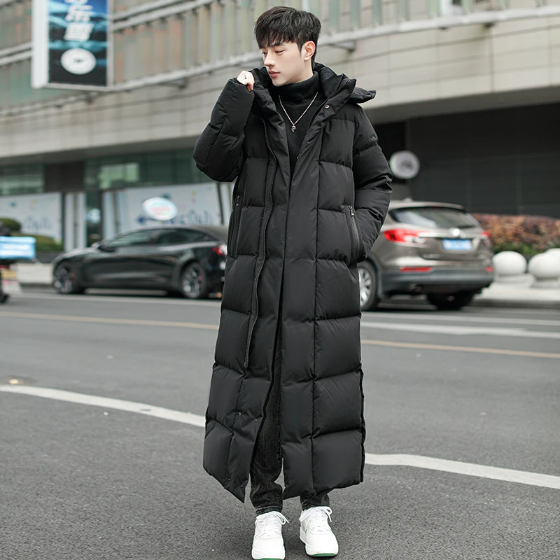 超长款过膝加厚进口鹅绒25冬新款加绒青少年学生极寒羽绒服大码男