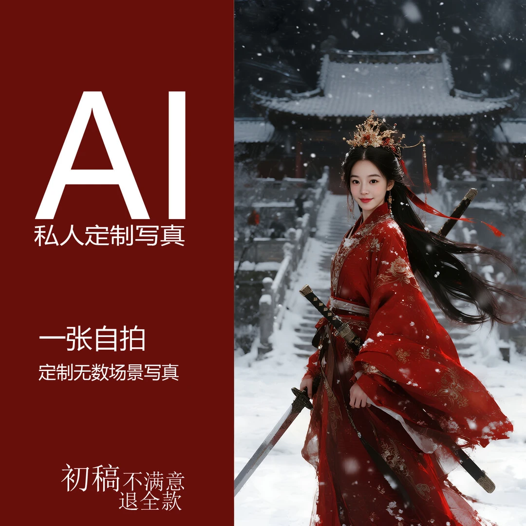 AI肖像画AI写真证件照装饰画挂画AI艺术照照片定制相框婚纱照