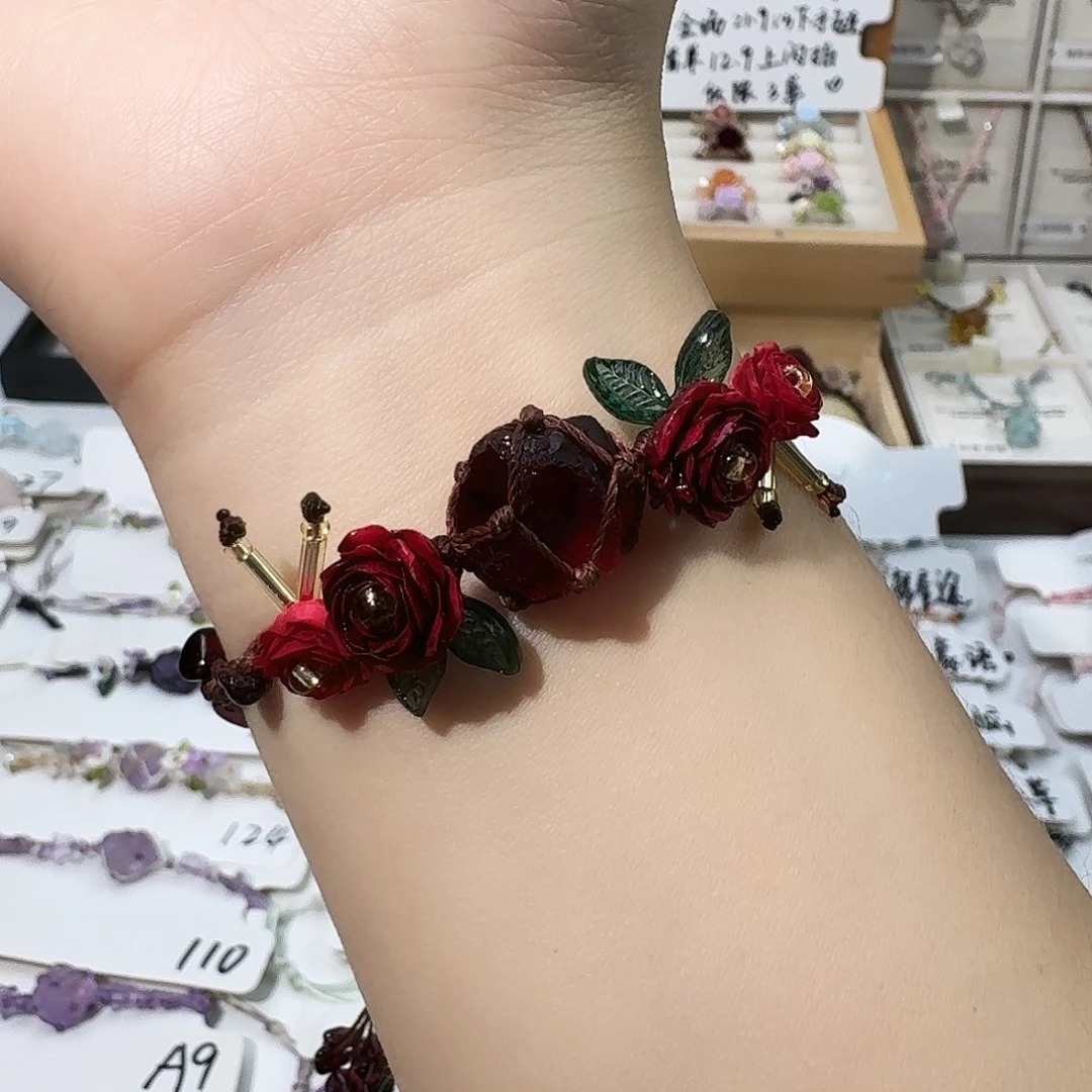 石英石纯铜260红琉璃手链