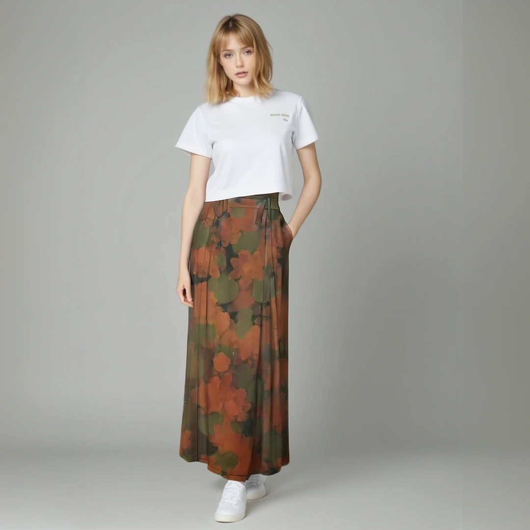 2025年夏季新款精品木棉暗红色花朵可做【旗袍衬衣套装上衣裤子裙】