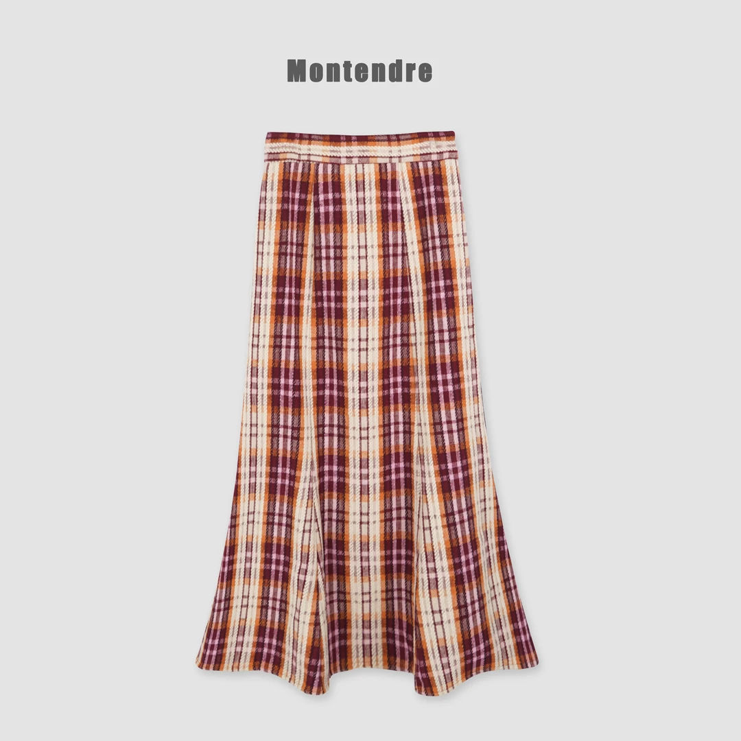 【Montendre】 抢先官网 Q 秋冬氛围感圣诞新年格子半身裙休闲高腰