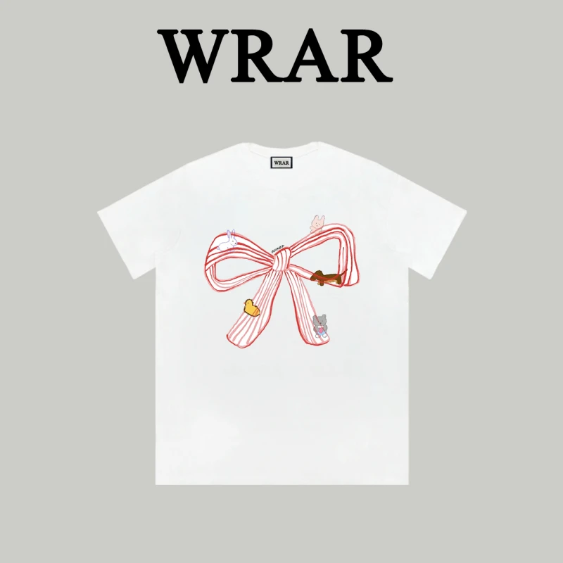 【动物蝴蝶结】新品潮流简约透气宽松半袖动漫时尚印花T恤1