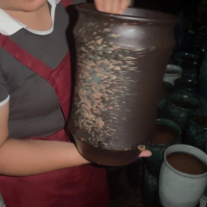 紫砂花盆口19高32瑕疵瑕疵