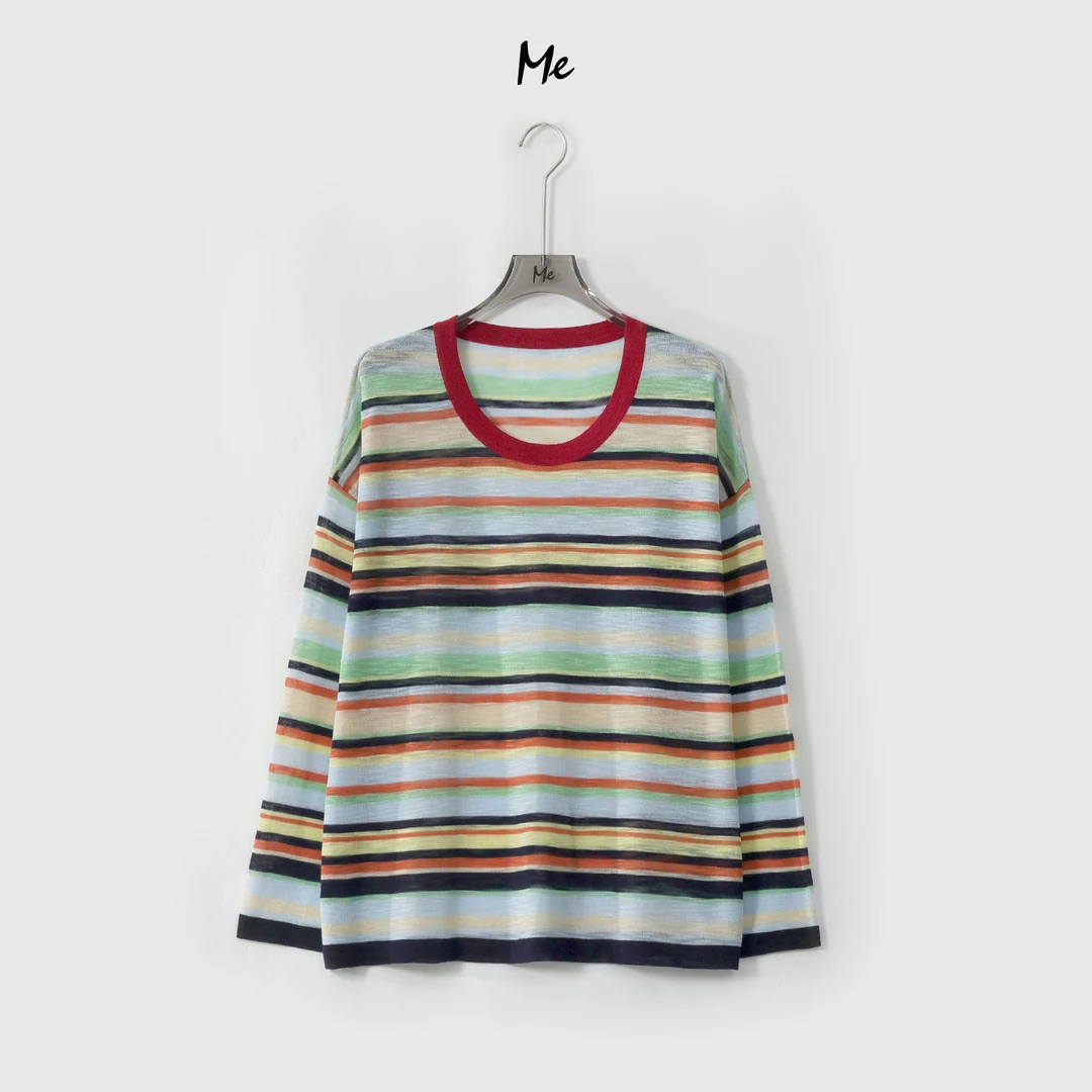 ME【易威蒸汽波防晒衫】 奢牌感慵懒显瘦时尚百搭针织衫MESS6477