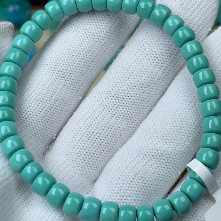 高瓷蓝绿6mm直切单圈