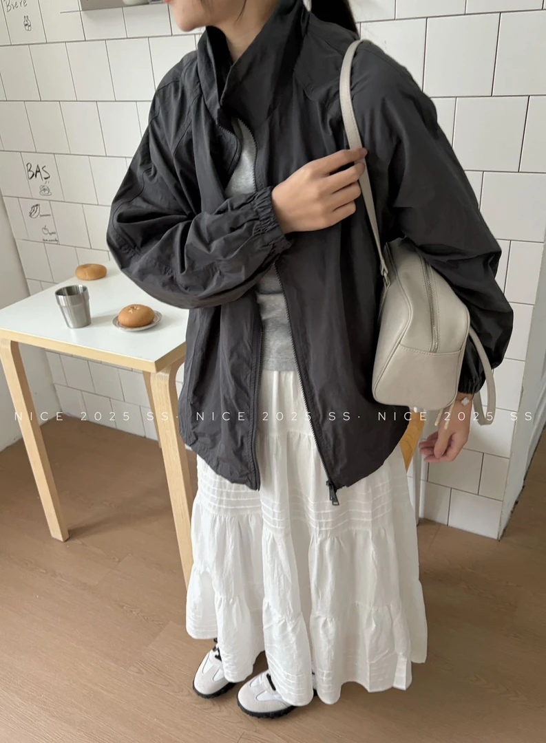 灰灰呀！5006 轻氧型！立领纯色夹克外套