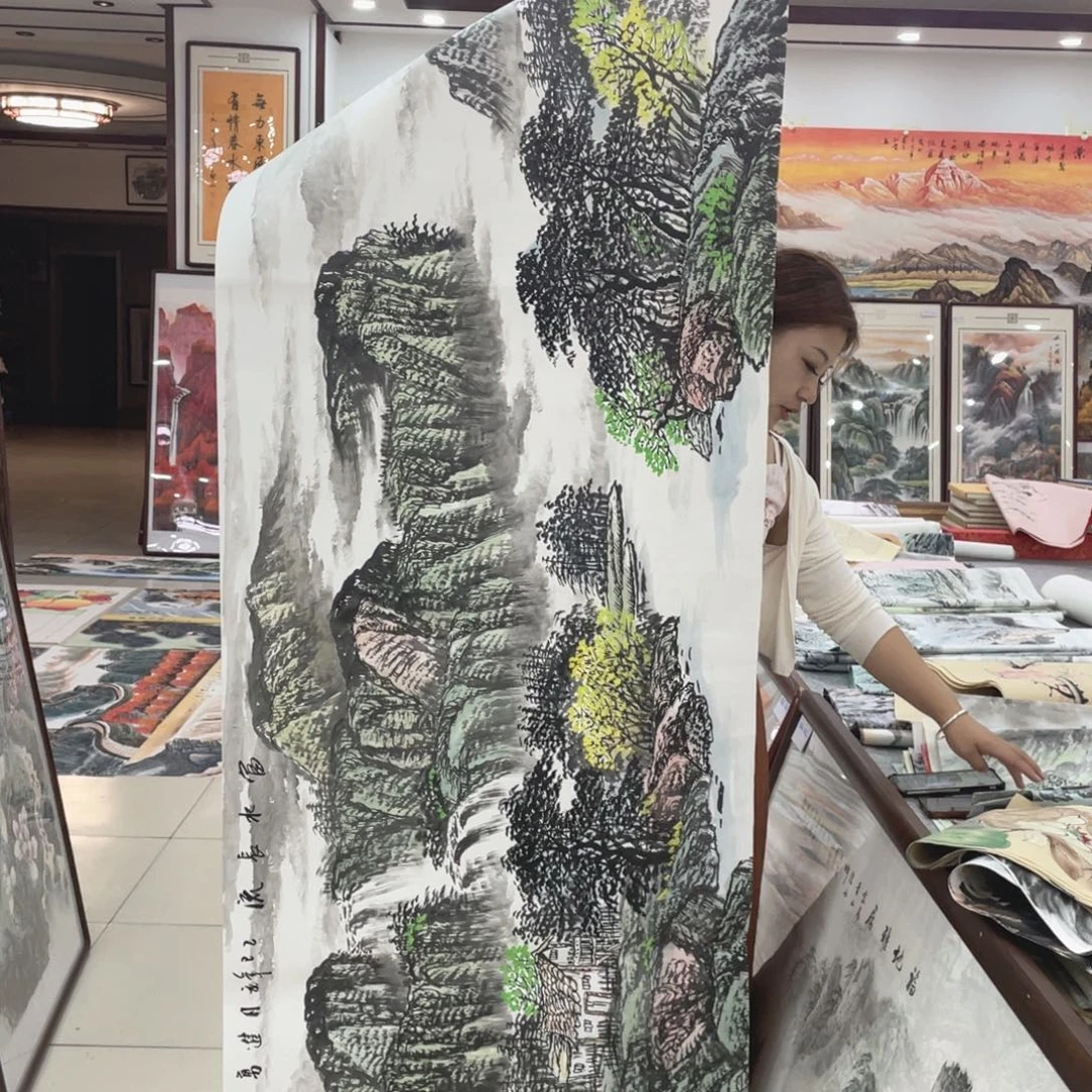 国画纯手绘山水花鸟