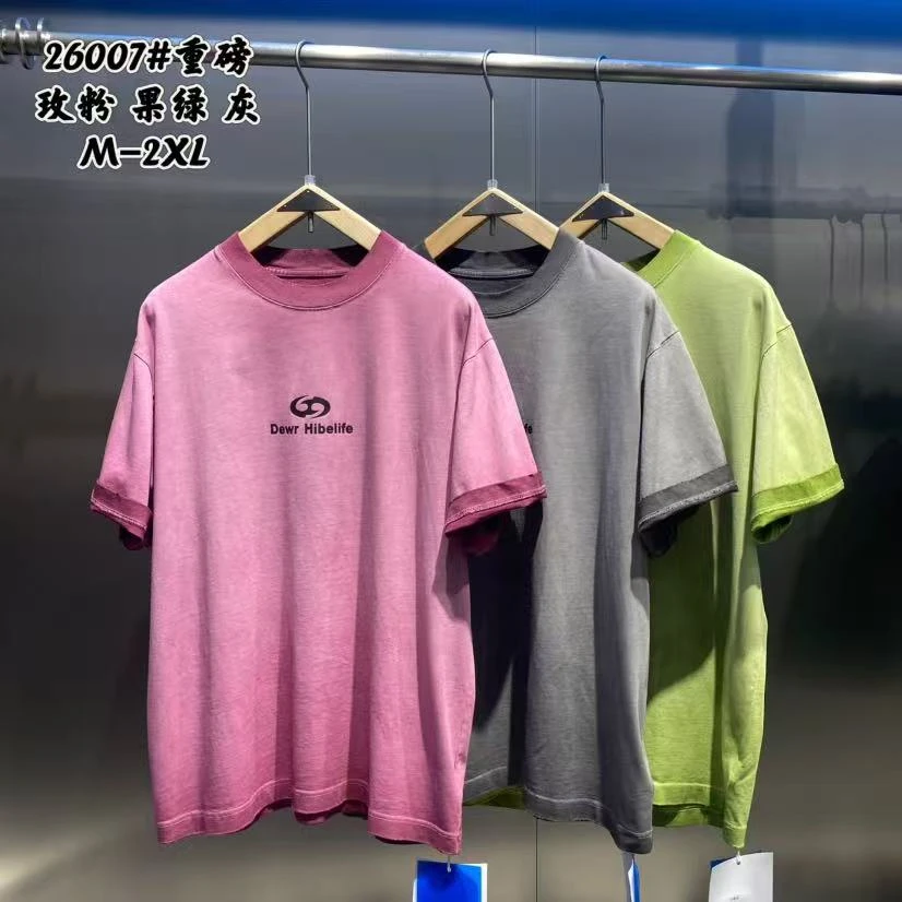 园-美式休闲重磅短袖T恤男女2025夏季新款潮牌体恤衫阔版夏天上衣