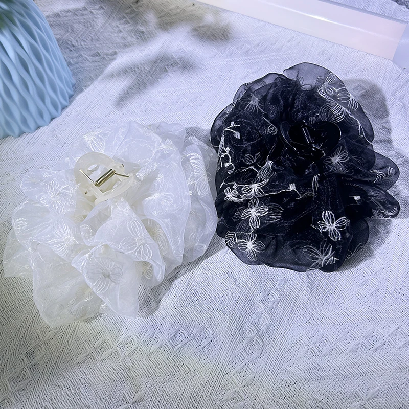 新款黑白抓夹大号百搭拼色韩系清慵懒风极简风高智淡清新经典人风