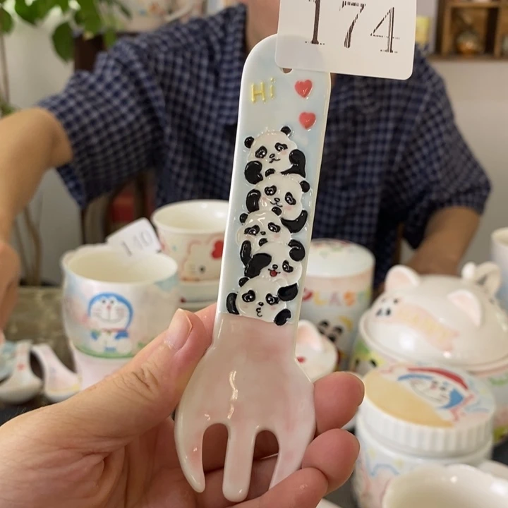 瓷片景德镇釉下彩手绘