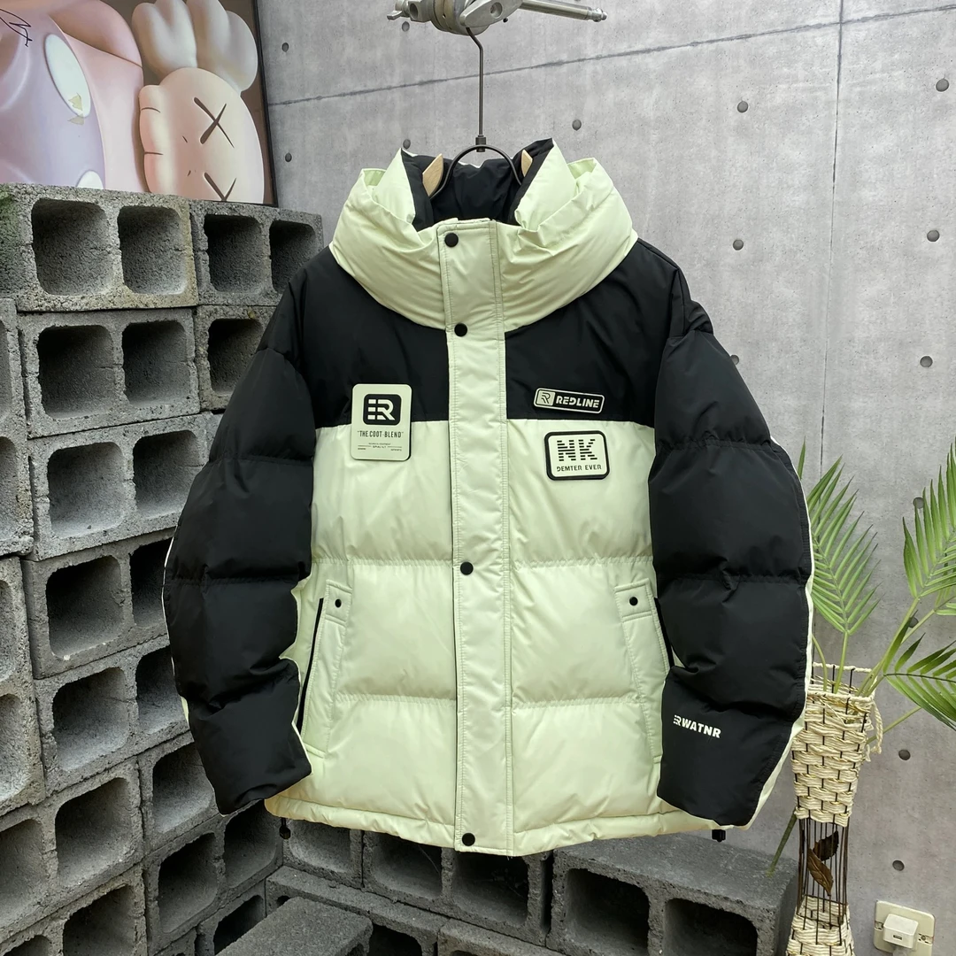 89161#B0-新款潮牌美式棒球服加厚外套拼料保暖夹棉夹克