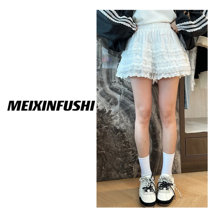 【Mei Xin】蕾丝蛋糕层短裤裙/2539/D