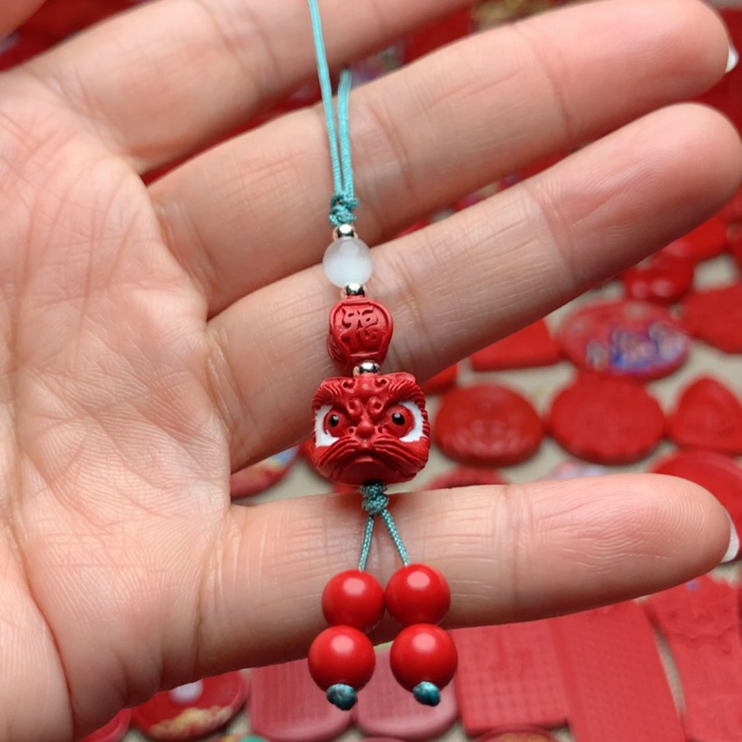 天然辰砂工艺品朱砂手机坠