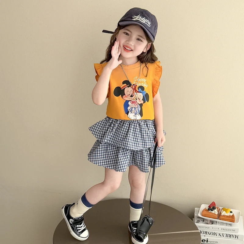 女童套装夏薄款2025新款儿童装卡通短袖裙子女宝宝超好看休闲穿搭